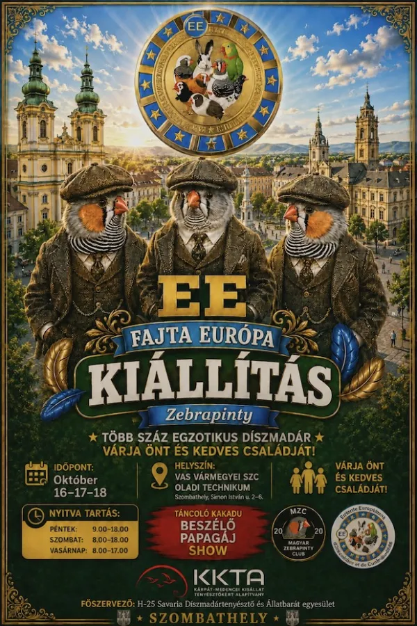 ZEBRA PINTY FAJTA EURÓPA KIÁLLÍTÁS